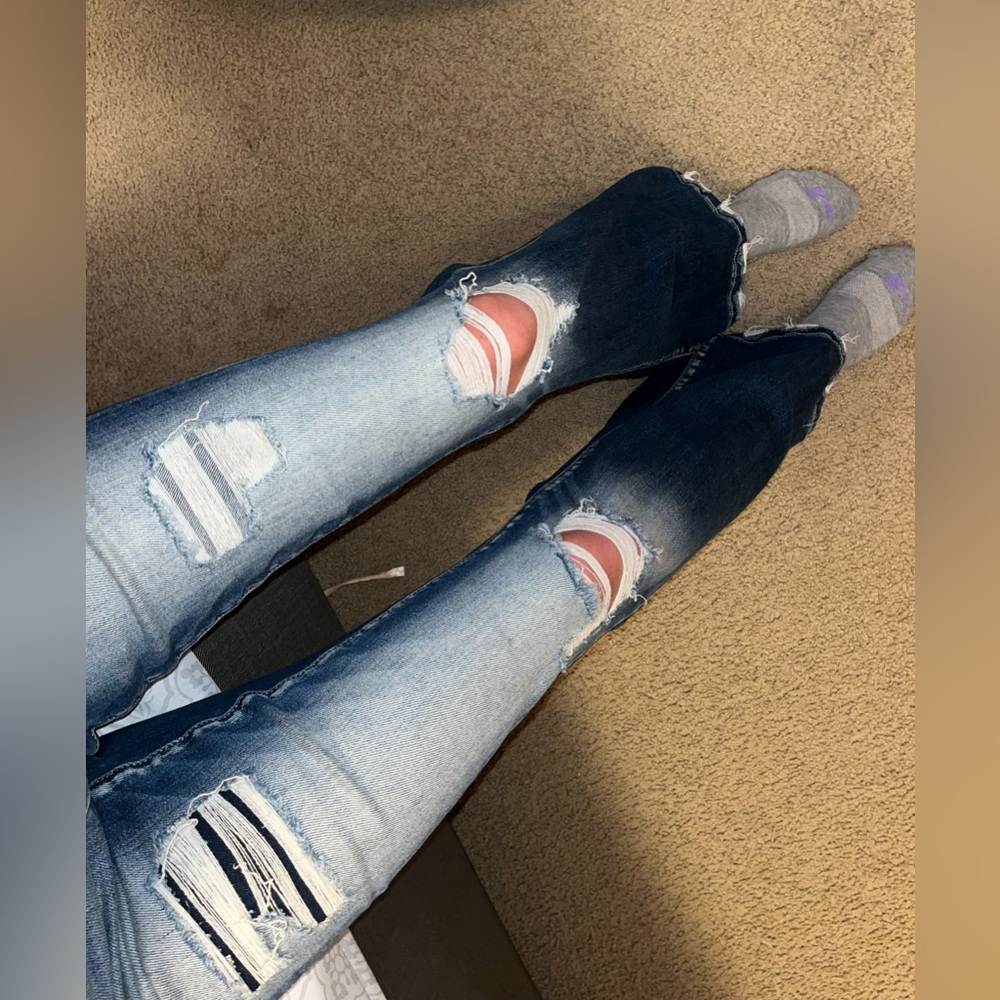 Like new! BKE distressed flare jeans